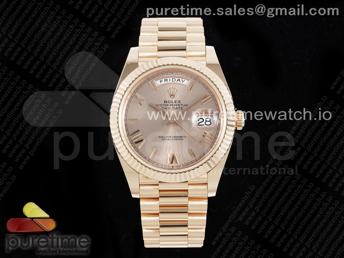 [ARF] Rolex Day Date 40 RG 228235 RG Roman Dial on President Bracelet VR3255 (Gain Weight)