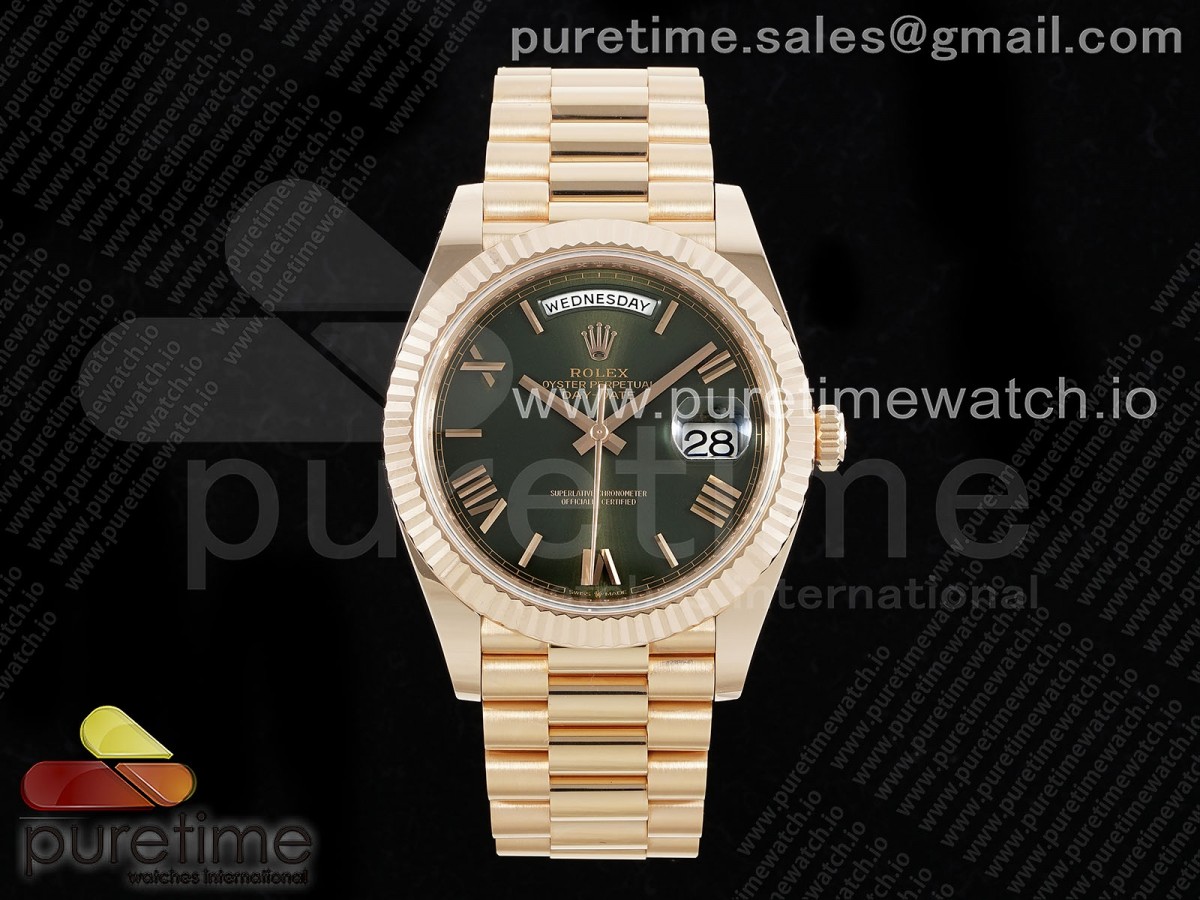 [ARF] Rolex Day Date 40 RG 228235 Green Roman Dial on President Bracelet VR3255 (Gain Weight)