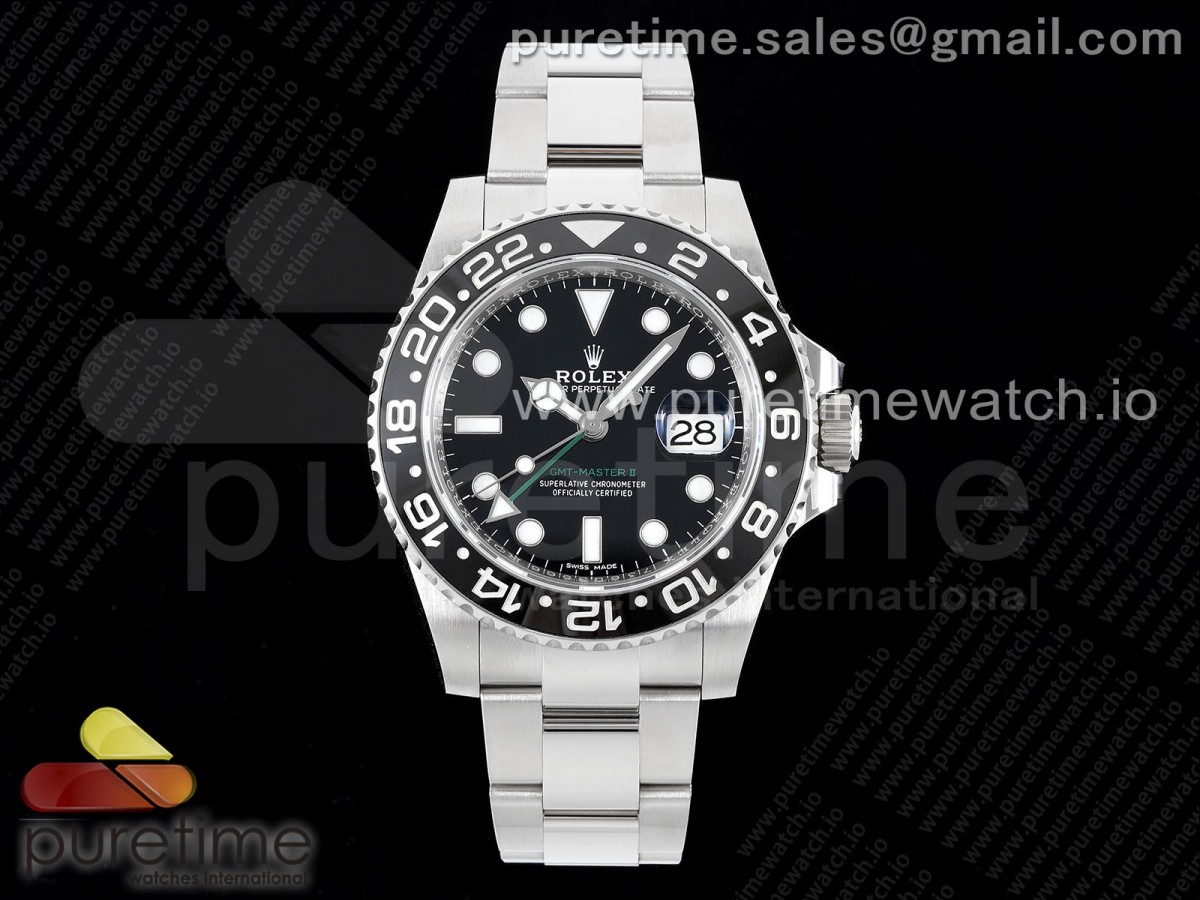 [C+] Rolex GMT Master II 116710 LN 904L SS Black Dial on Oyster Bracelet VR3285 CHS