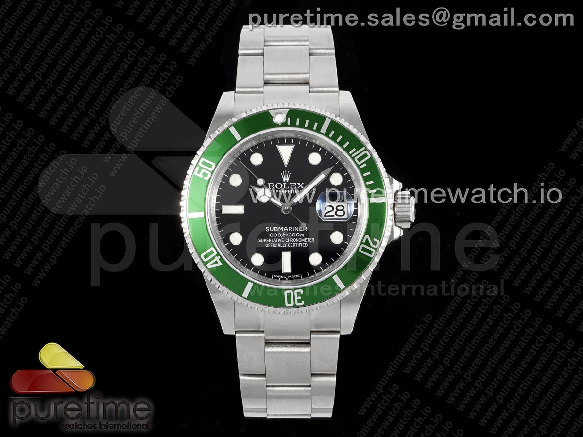 [ARF] Rolex Submariner 16610 LV Green 904L Steel on SS Bracelet SH3135 V2