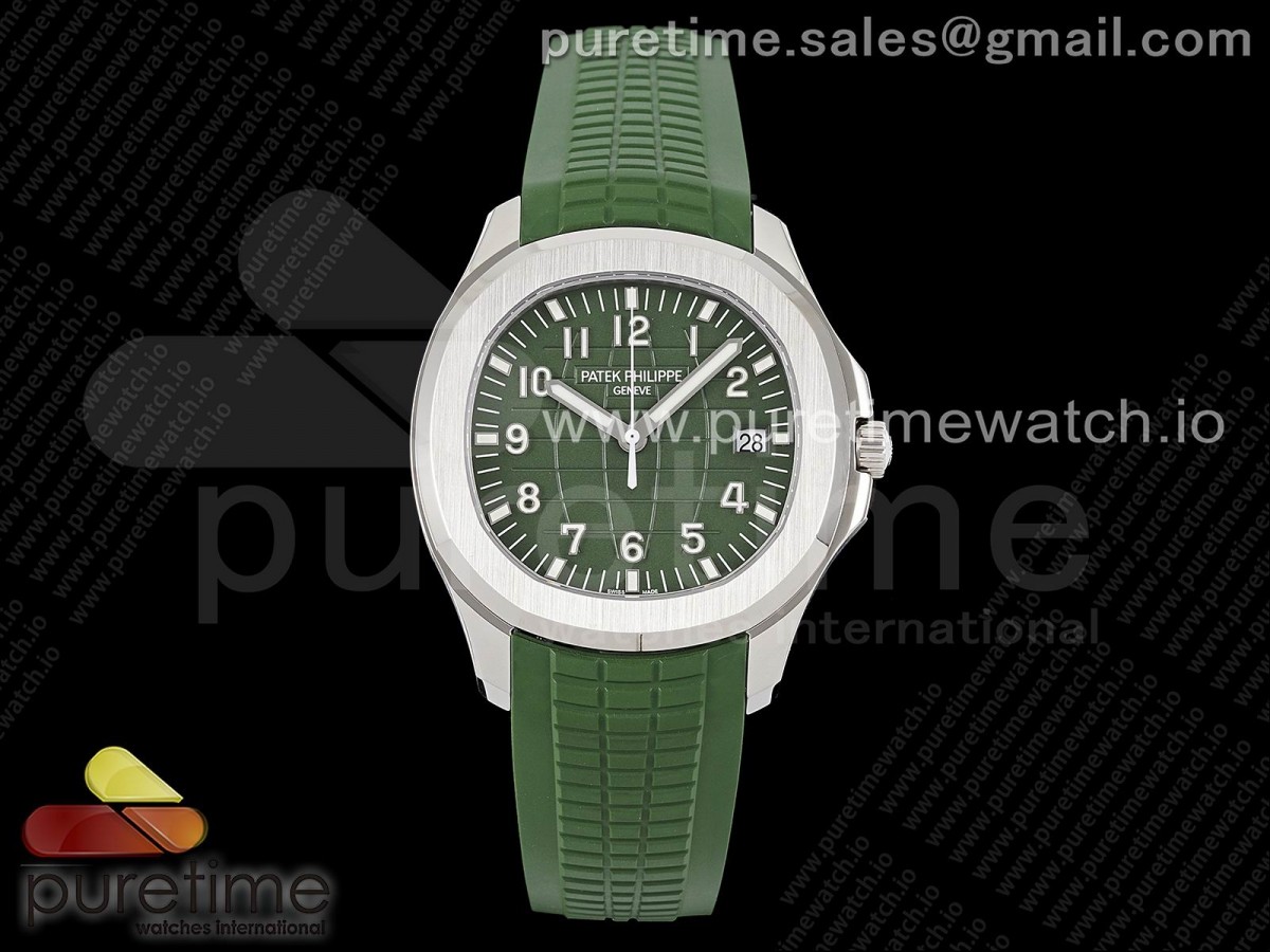 [3KF] Patek Philippe Aquanaut 5168G 42mm SS Green Dial on Green Rubber Strap A324 Super Clone V2