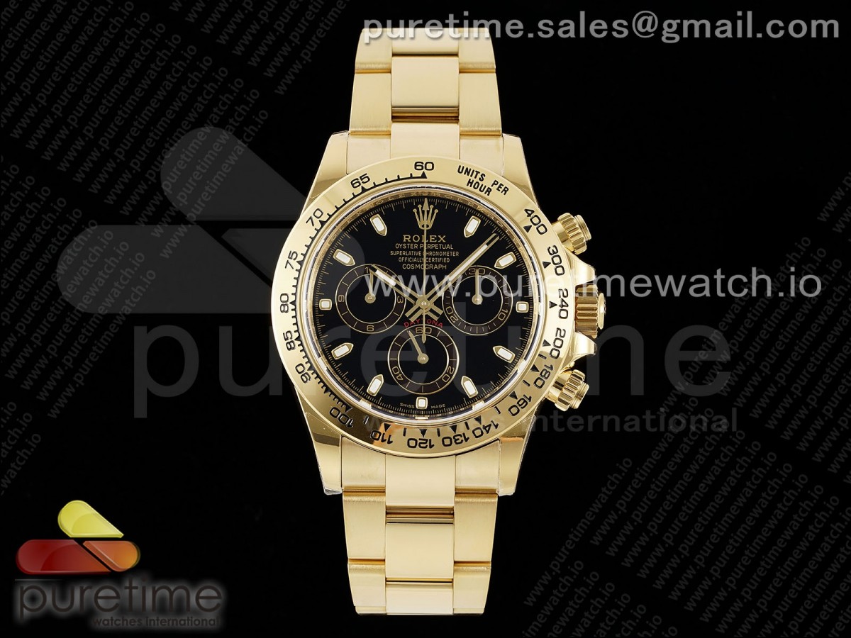 [BTF] Rolex Daytona 116508 Black Dial on YG Bracelet SA4130