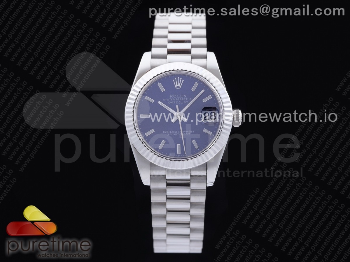 [GMF] Rolex DateJust 31 Ladies 278289 316L Steel Blue Dial Stick Markers on President Syle Bracelet