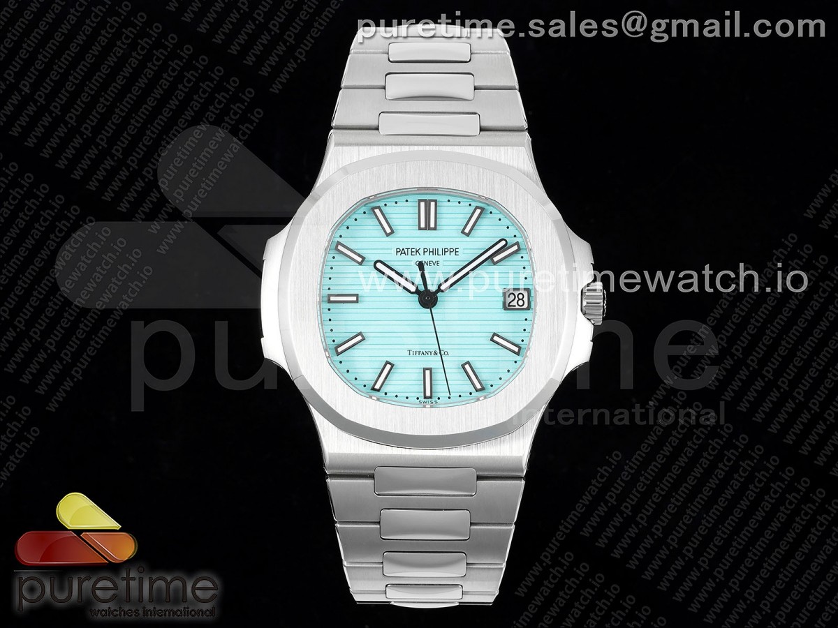 [3KF] Patek Philippe Nautilus 5711 Tiffany Blue Dial on SS Bracelet A324 Super Clone V2