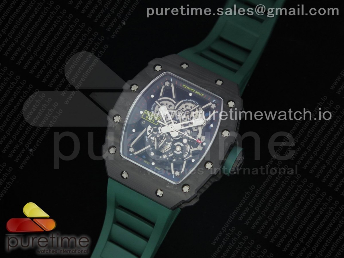 [KVF] Richard Mille RM035-02 Skeleton Dial Green on Green Rubber Strap MIYOTA8215 V3