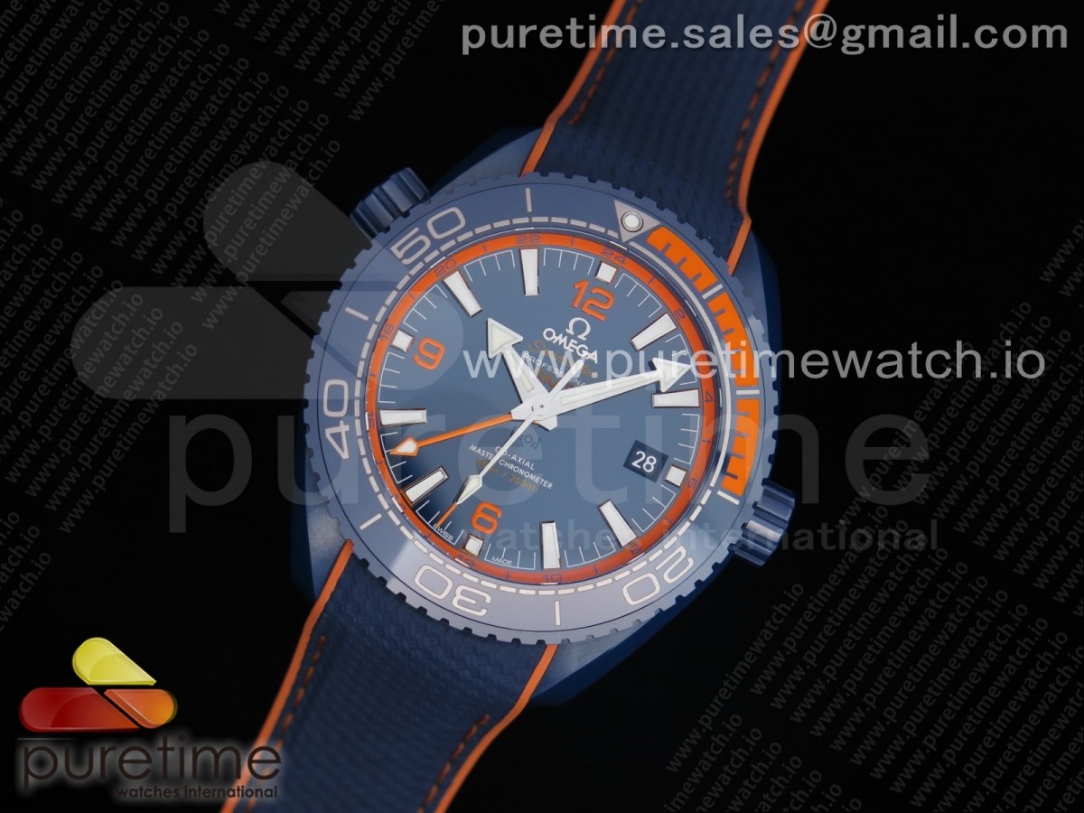 [VSF] Omega Planet Ocean 45.5mm Big Blue Real Ceramic on Blue Rubber Strap A8906 Super Clone