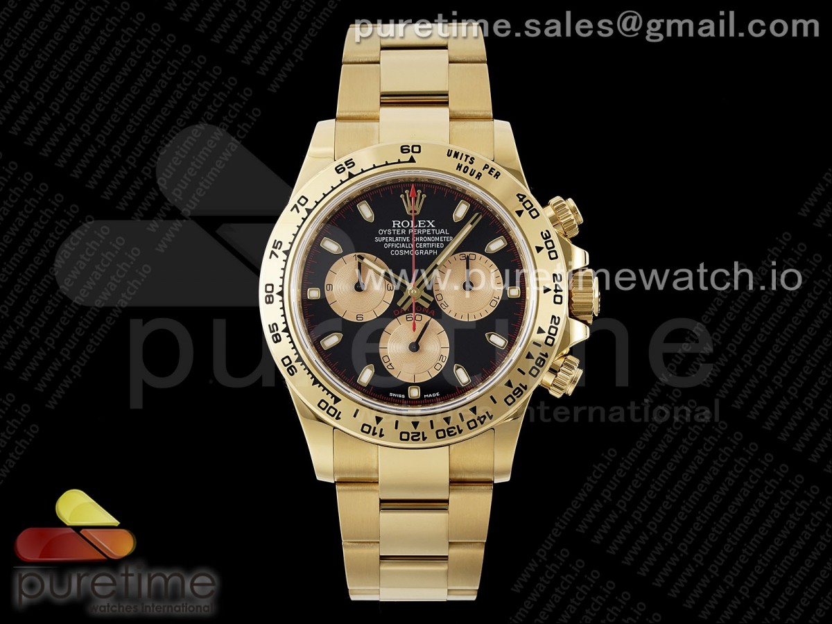 [Clean] Rolex Daytona 116508 Black/YG Dial on YG Bracelet SA4130 V2