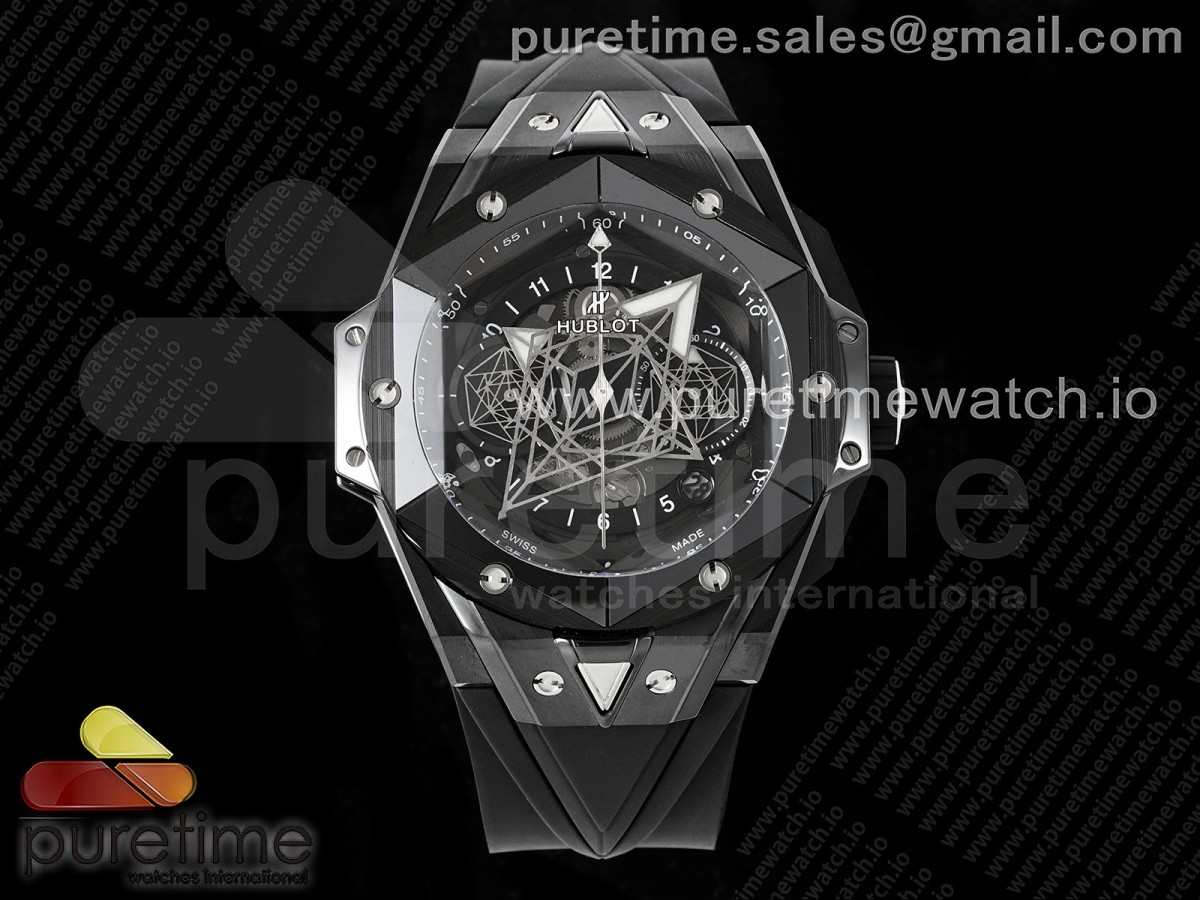 [BBF] Hublot Big Bang Sang Bleu II Black Ceramic on Green Rubber Strap A1240