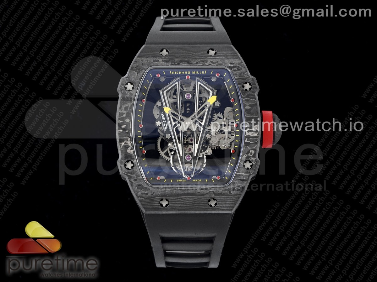 [RMF] Richard Mille RM027-03 NTPT Real Tourbillon Skeleton Dial on Black Rubber Strap