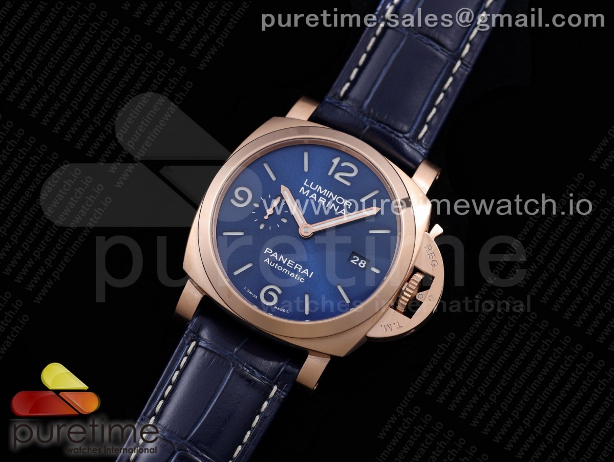 [VSF] Panerai PAM1112 V RG Blue Dial on Blue Leather Strap P.9010 Super Clone