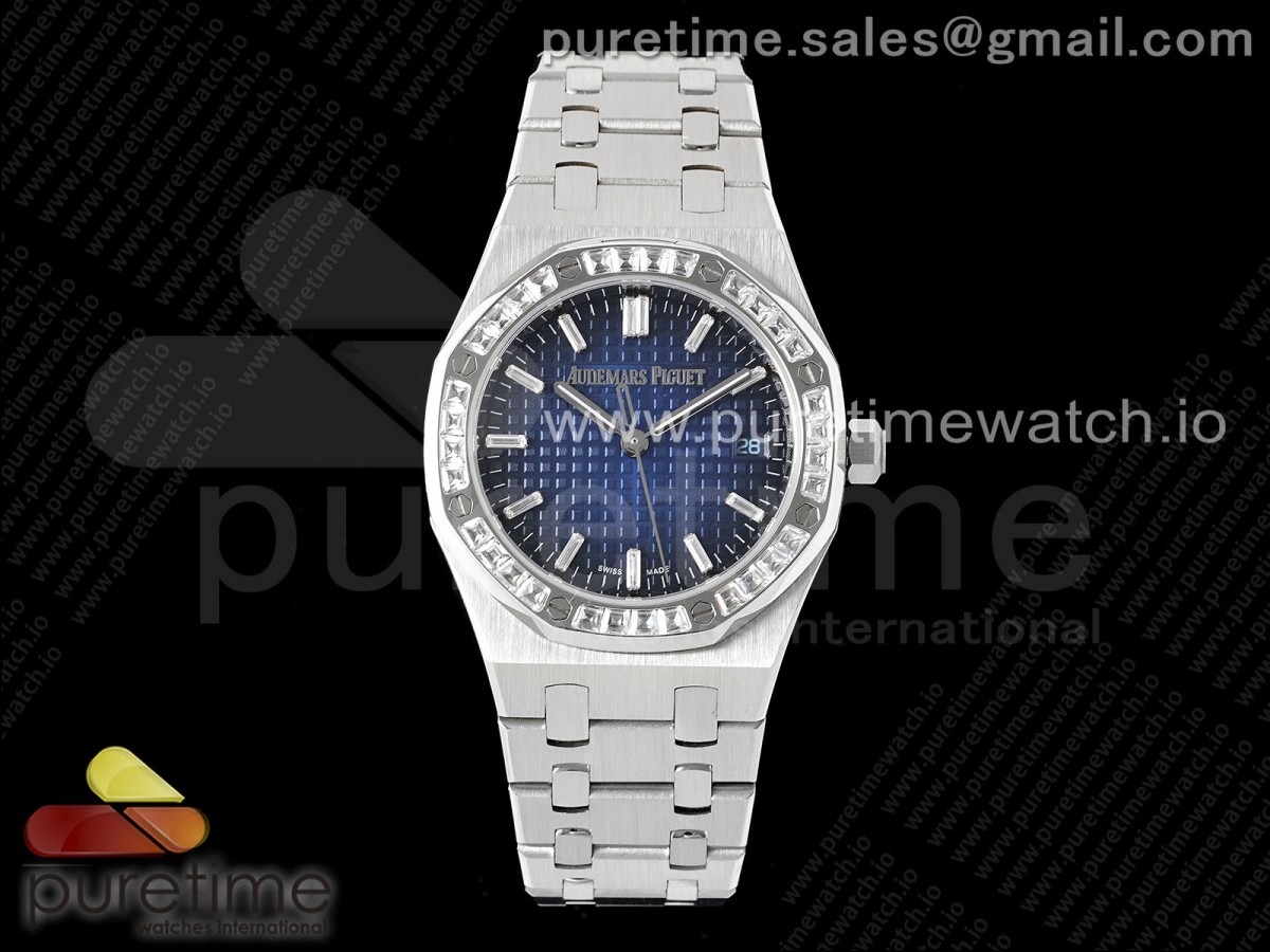 [BF] Audemars Piguet Royal Oak 34mm SS Blue Diamonds Dial Diamonds Bezel on SS Bracelet A5800