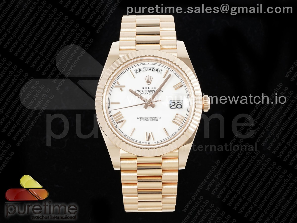 [ARF] Rolex Day Date 40 RG 228235 White Roman Dial on President Bracelet VR3255 (Gain Weight)