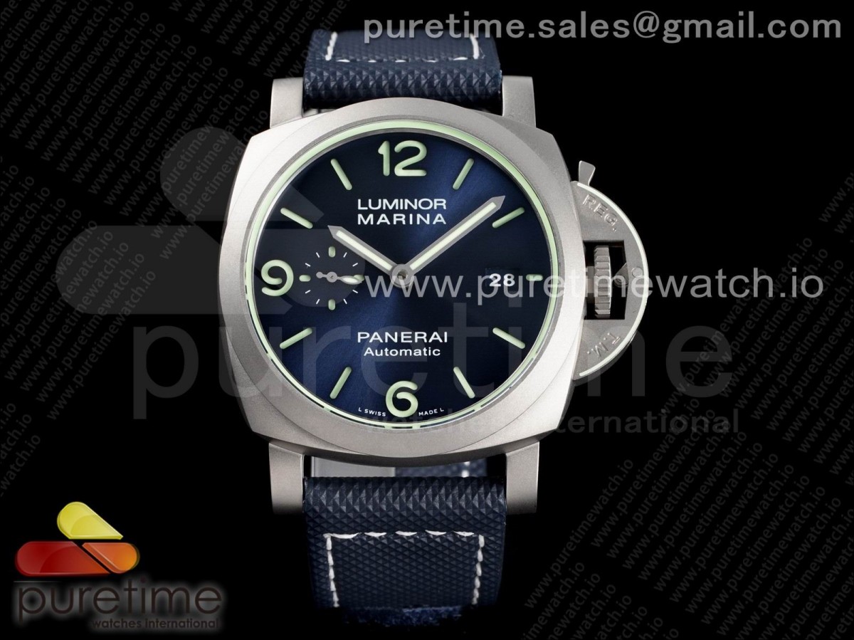 [VSF] Panerai PAM1117 Titanium Blue Dial on Blue Kevlar Composite Strap P.9010 Clone (Free leather strap)