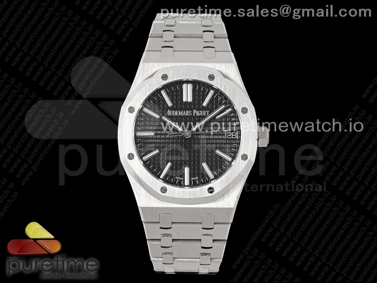 [BF] Audemars Piguet Royal Oak 41mm 15500 SS Black Textured Dial on SS Bracelet A4302