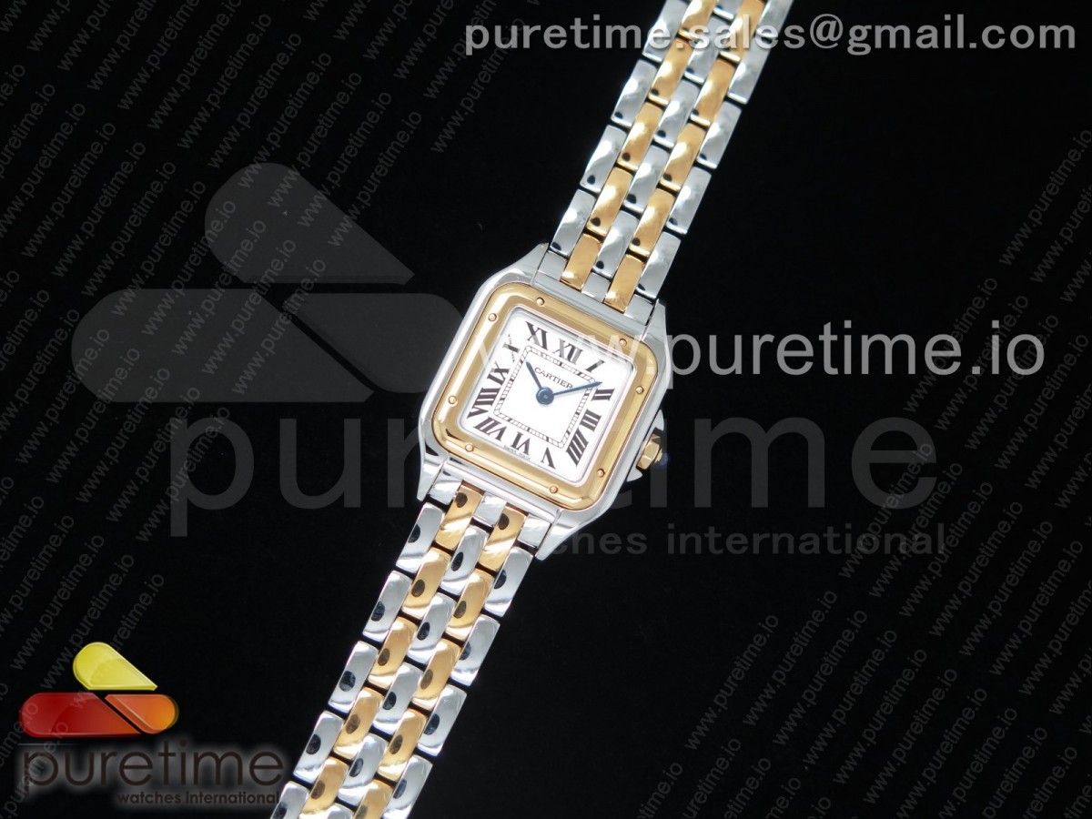 [K11] Cartier Panthère Secrete Ladies 22mm SS/YG White Dial on SS/YG Bracelet Ronda Quartz