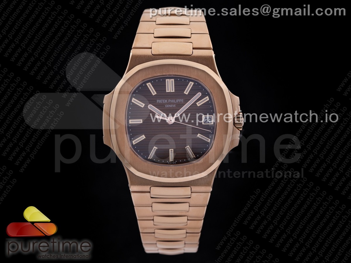 [3KF] Patek Philippe Nautilus 5711/1R RG Brown Textured Dial on RG Bracelet A324 Super Clone