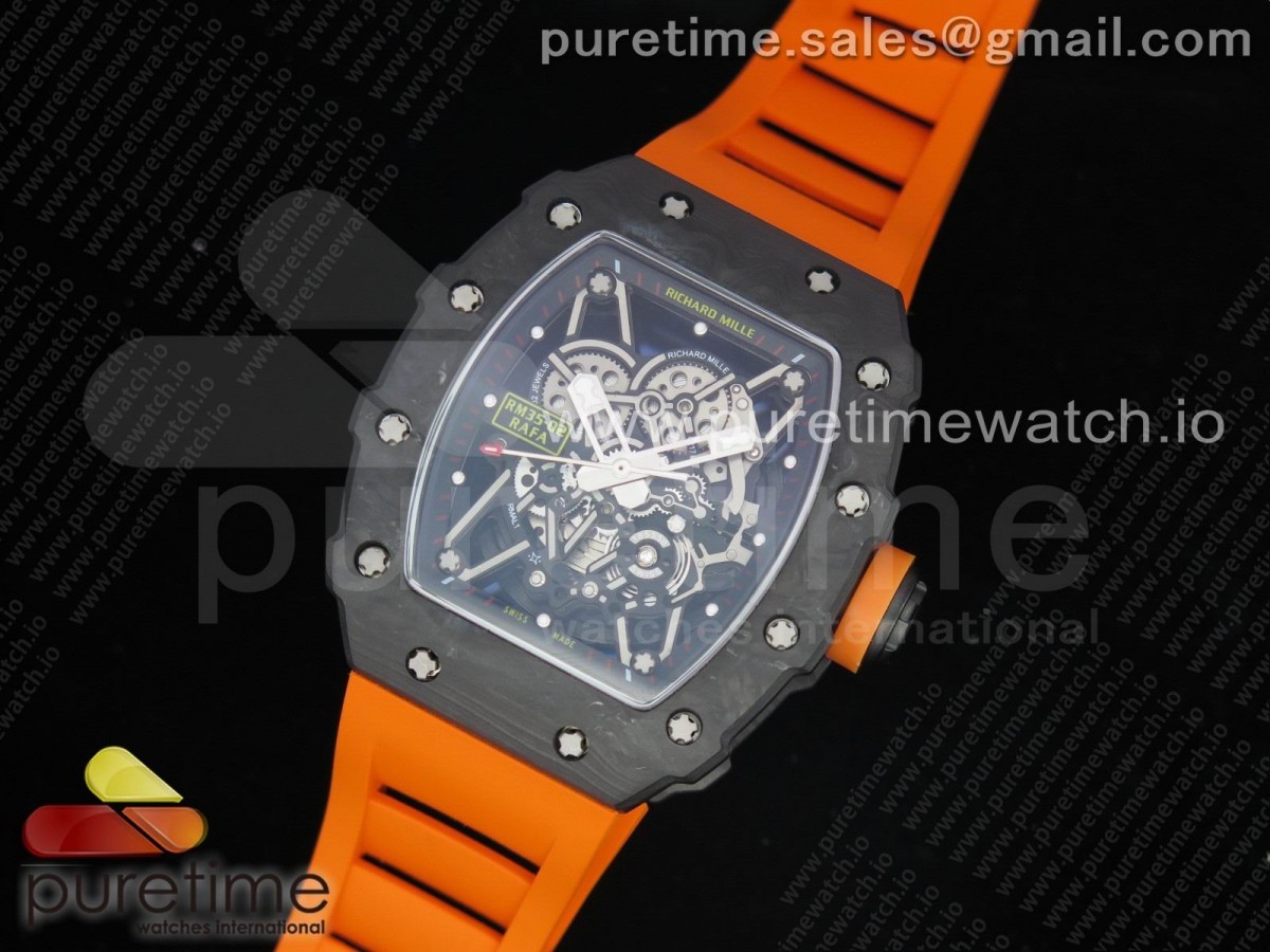 [KVF] Richard Mille RM035-02 Skeleton Dial Orange on Orange Rubber Strap MIYOTA8215 V3