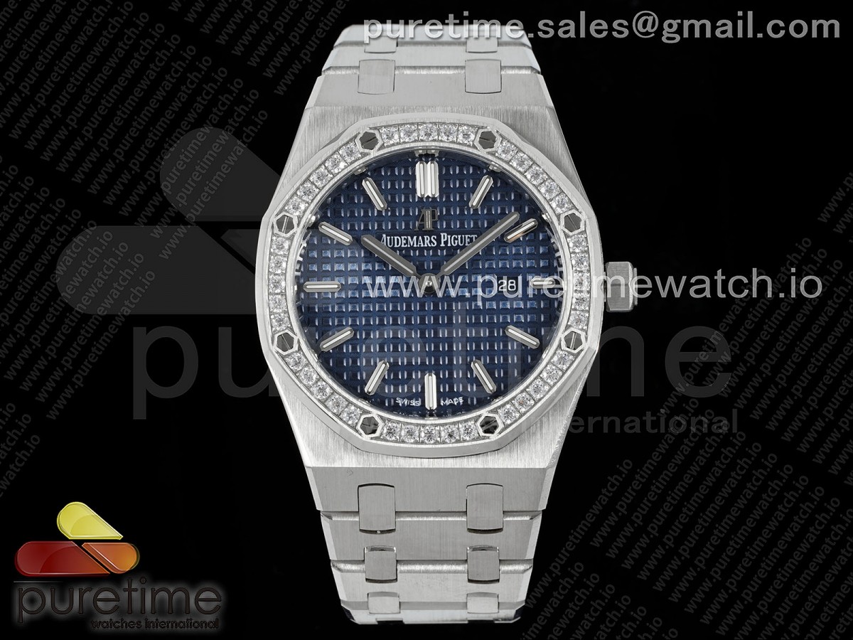 [ZF] Audemars Piguet Lady Royal Oak 33mm SS Blue Dial Diamonds Bezel on SS Bracelet ETA Quartz