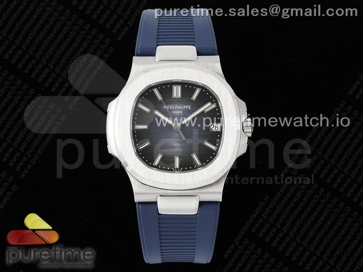 [PPF] Patek Philippe Nautilus 5711/1A Blue Textured Dial on Blue Rubber Strap 324CS V5