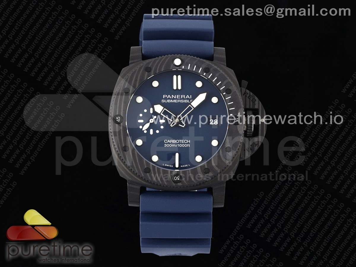 [VSF] Panerai PAM1232 W Carbotech Blue Dial on Blue Rubber Strap P900