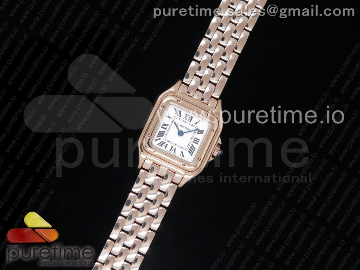 [K11] Cartier Panthère Secrete Ladies 22mm RG White Dial on RG Bracelet Ronda Quartz