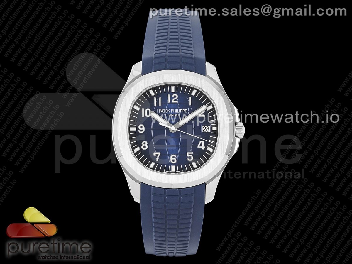 [3KF] Patek Philippe Aquanaut 5168G 42mm SS Blue Dial on Blue Rubber Strap A324 Super Clone V2