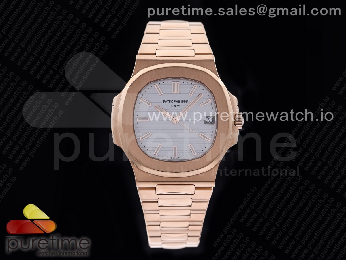 [PPF] Patek Philippe Nautilus 5711/1R White Textured Dial on RG Bracelet 324CS